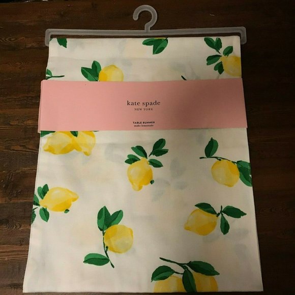 New Kate Spade Make Lemonade Table Runner 90x15" - Picture 7 of 10